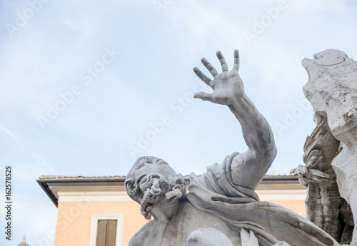 Photography Fountain of the Four Rivers (Fontana dei Quattro Fiumi) and Agonale obelisk at P
