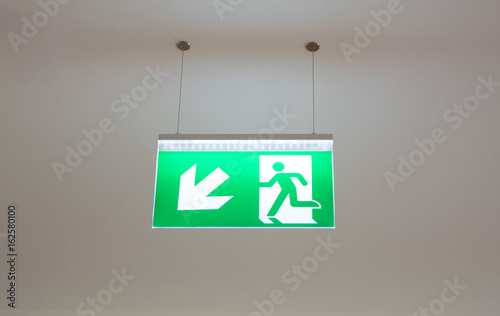 emergency exit sign in the roof
