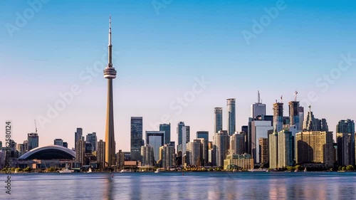 Toronto skyline time lapse zoom out
