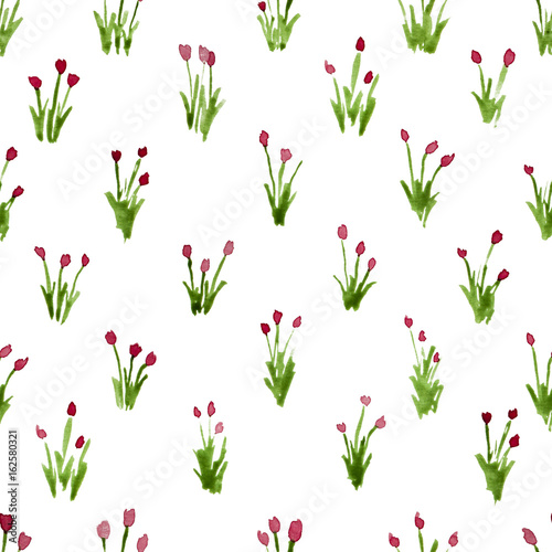 Calico watercolor pattern. Classy seamless cute small flowers for fabric design. Calico pattern in country stile. Trendy handpainted millefleurs.