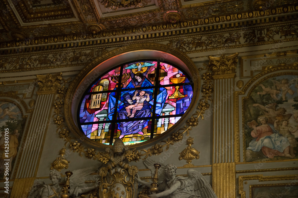 Stained glass at Papal Basilica of Saint Mary Major