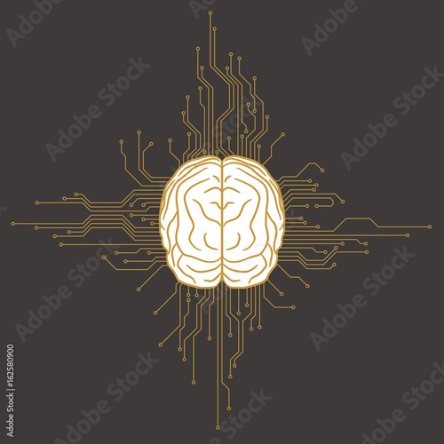 AI(Artificial Intelligence) concept illustration.