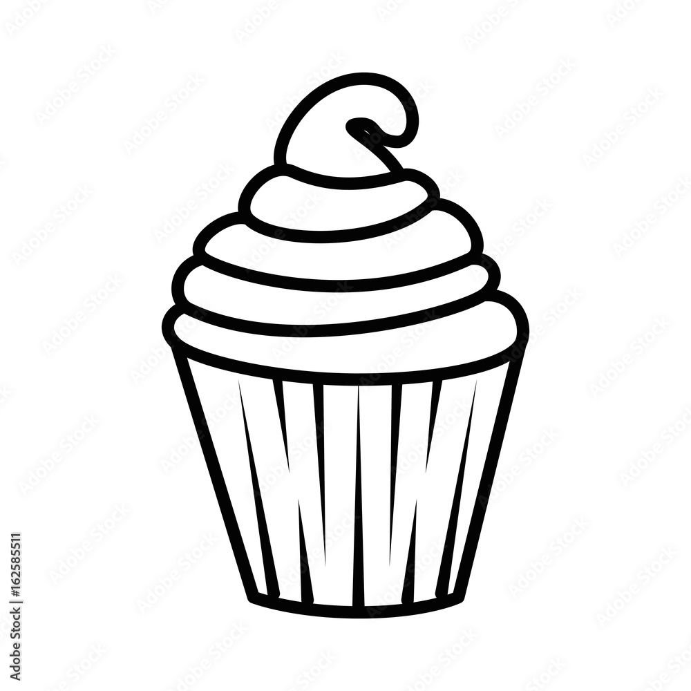 sweet cupcake icon over white background vector illustration sweet cupcake icon over white background vector illustration