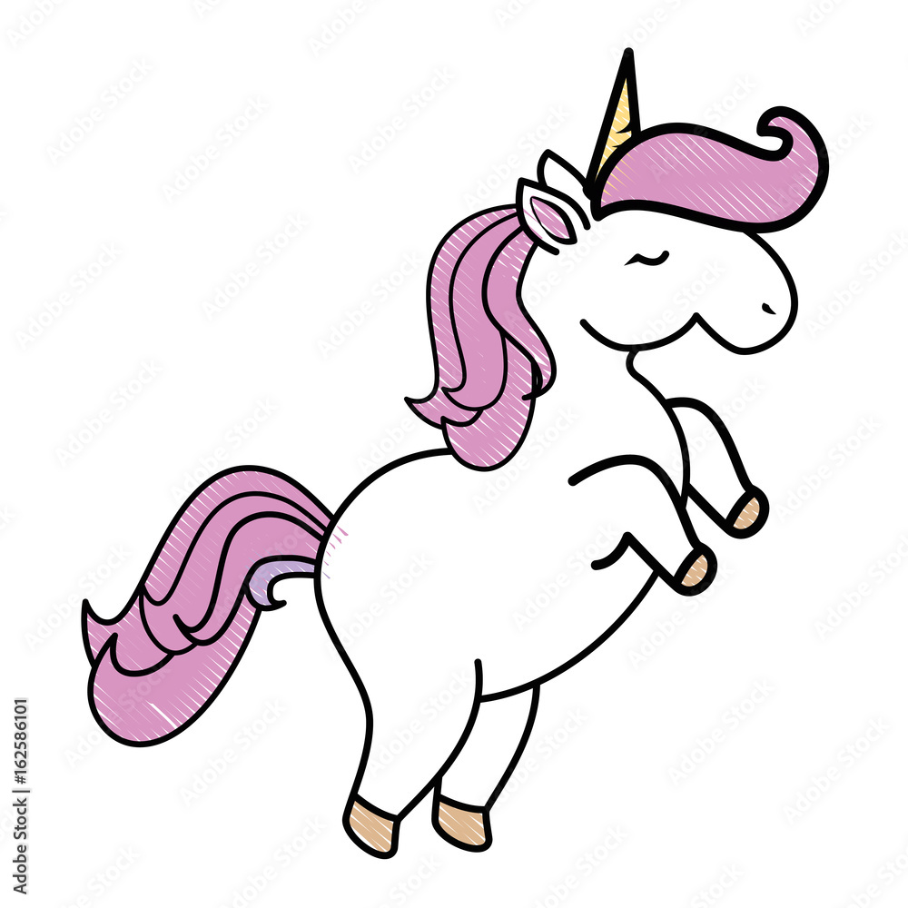 unicorn icon over white background colorful design vector illustration