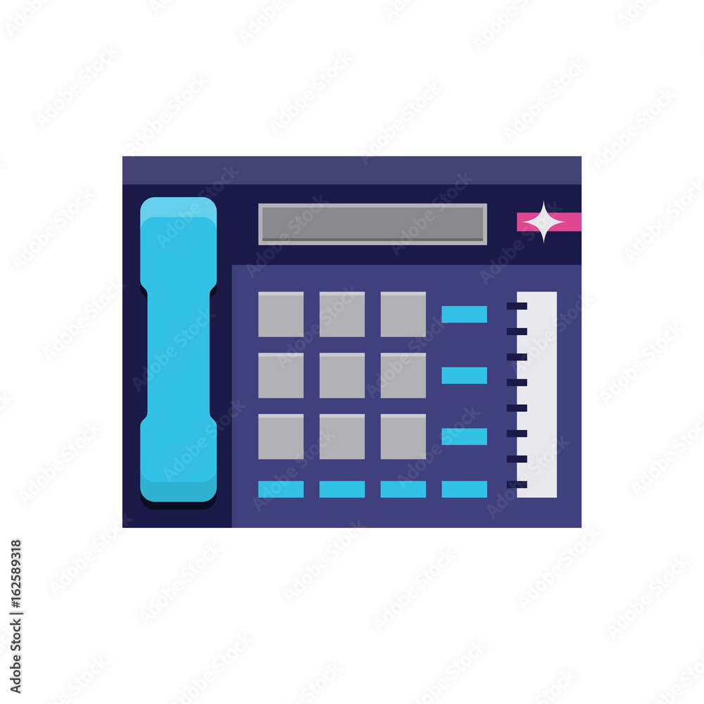 Office telephone flat icon, multiline phone system, communication center. Vector flat style cartoon illustration isolated on white background. Business concept Office telephone flat icon, multiline phone system, communication center. Vector flat style cartoon illustration isolated on white background. Business concept
