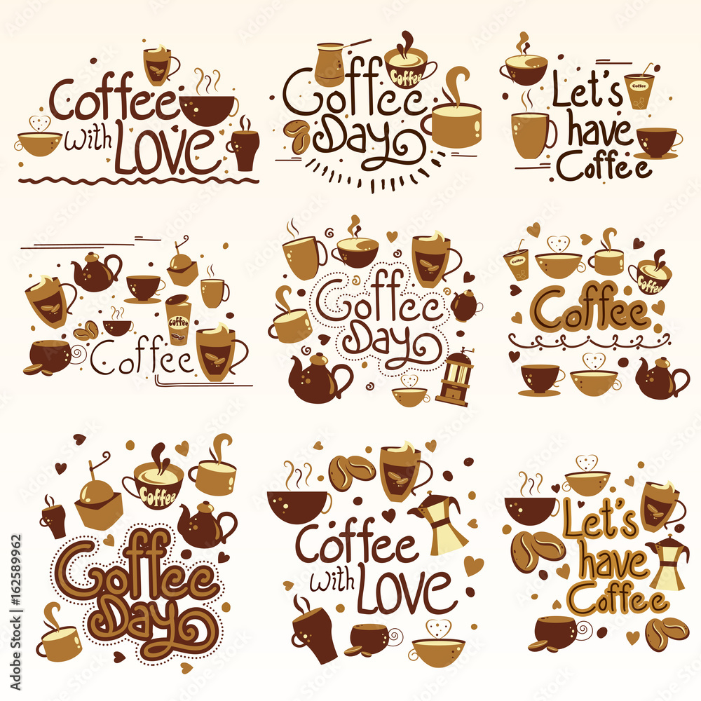 Coffee collage composition Coffee collage composition