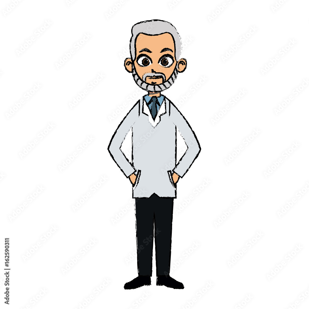 drawing portrait doctor man character standing