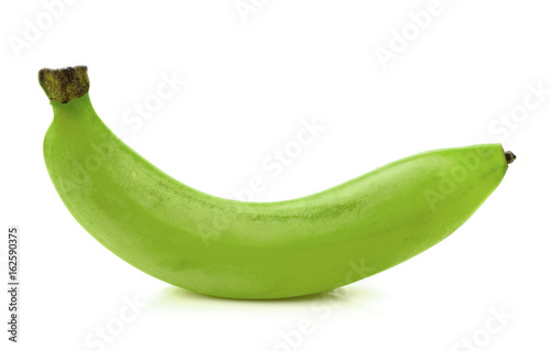 green banana isolated on white background