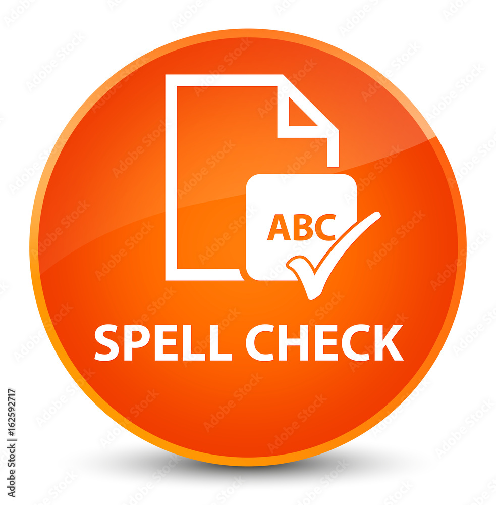 Spell check document elegant orange round button Spell check document elegant orange round button