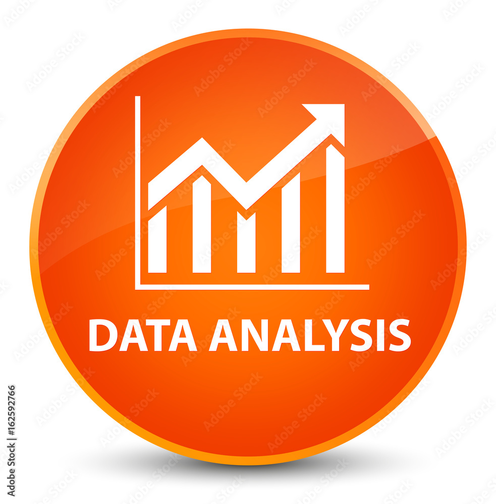 Data analysis (statistics icon) elegant orange round button Data analysis (statistics icon) elegant orange round button