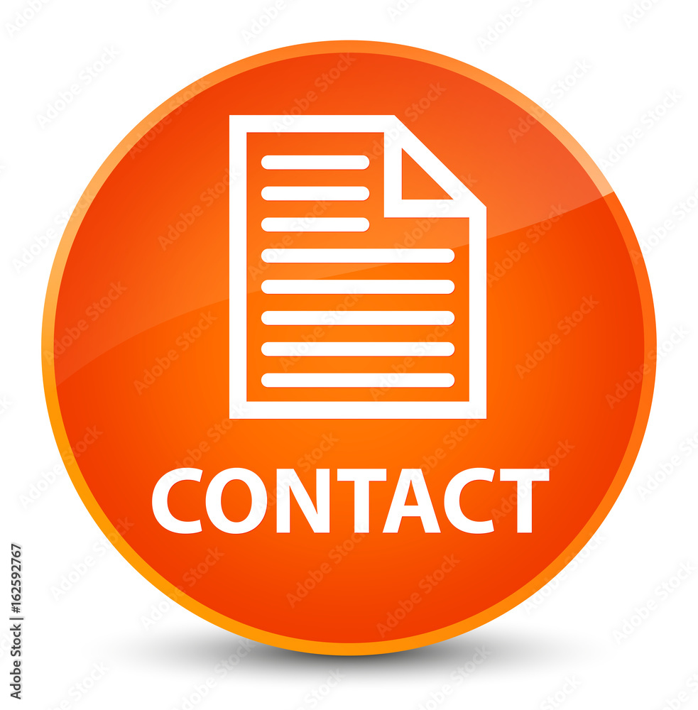 Contact (page icon) elegant orange round button Contact (page icon) elegant orange round button