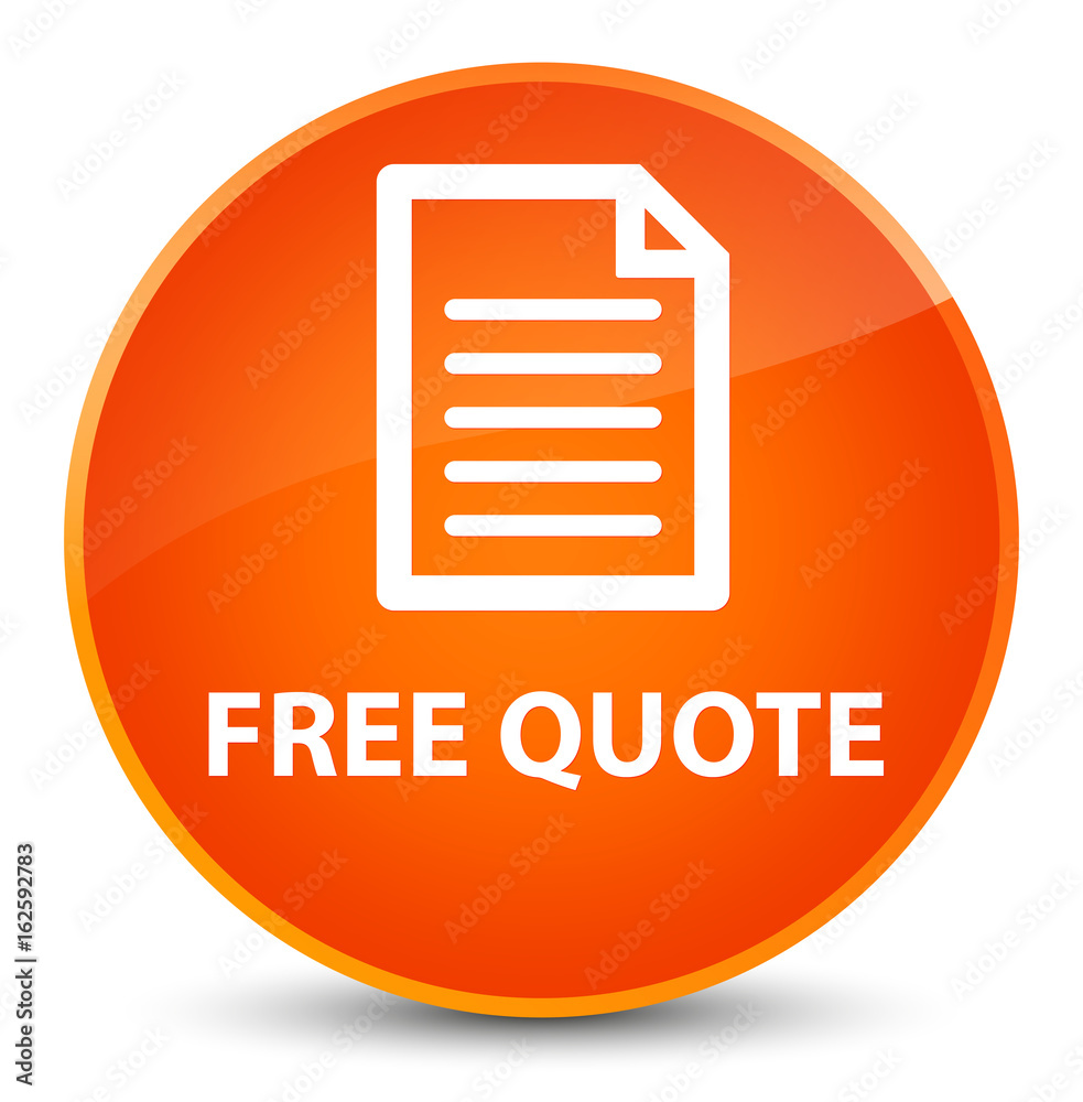 Free quote (page icon) elegant orange round button