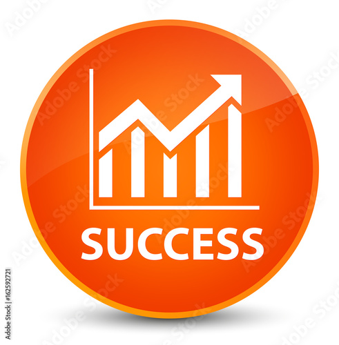 Success (statistics icon) elegant orange round button