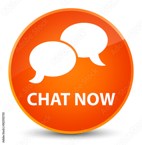 Chat now elegant orange round button