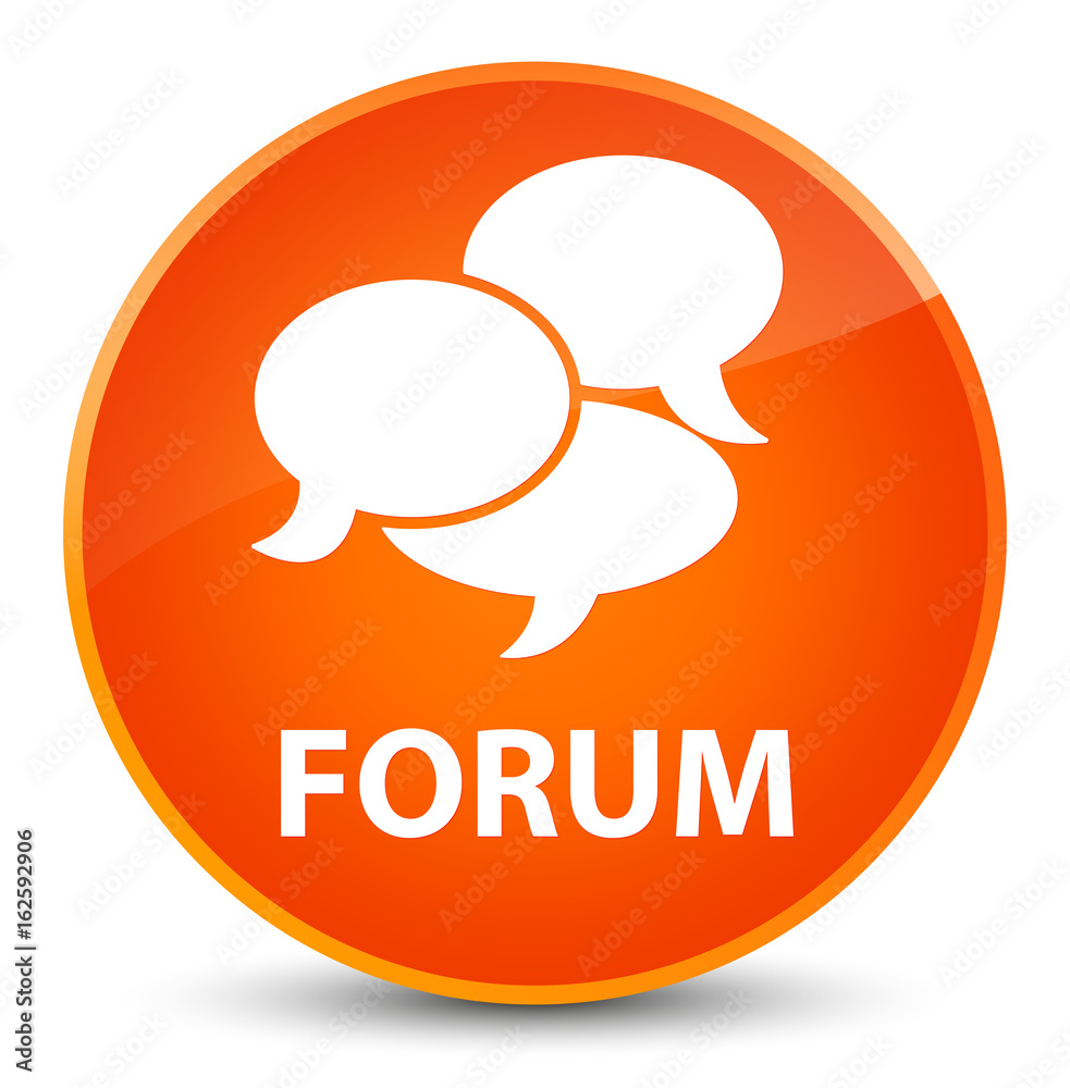 Forum (comments icon) elegant orange round button Forum (comments icon) elegant orange round button