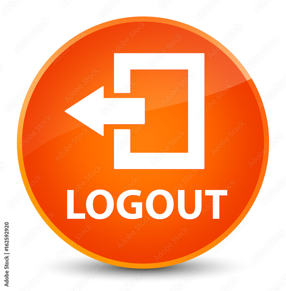 Logout elegant orange round button Logout elegant orange round button