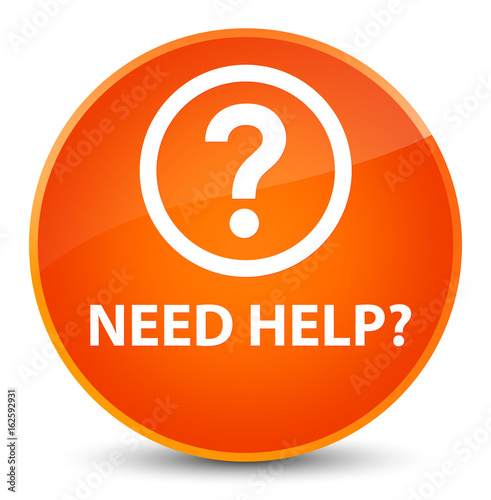 Need help (question icon) elegant orange round button