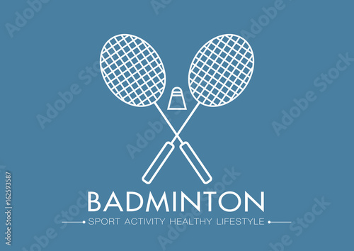 badminton logo vector sport flat simple illustration art design.