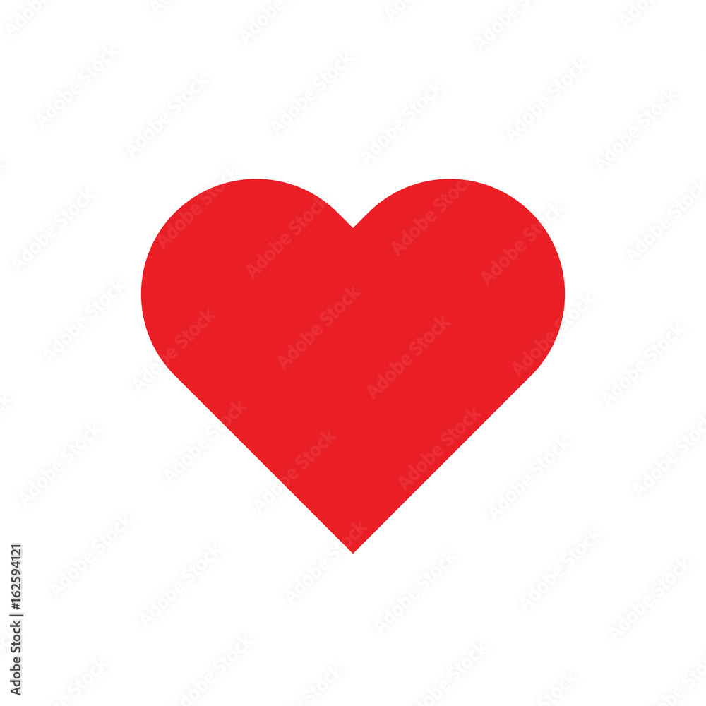 Heart Icon Vector love symbol. Flat color Valentine's Day sign, logo or emblem