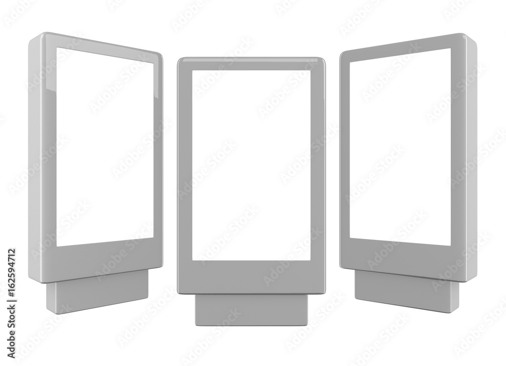 3D rendering of Blank billboard (city advert) isolated on white background 3D rendering of Blank billboard (city advert) isolated on white background