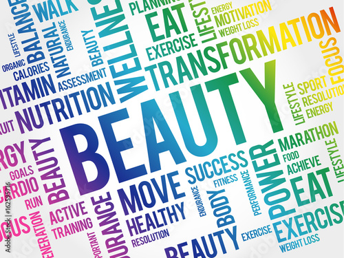 BEAUTY word cloud, fitness, sport, health concept