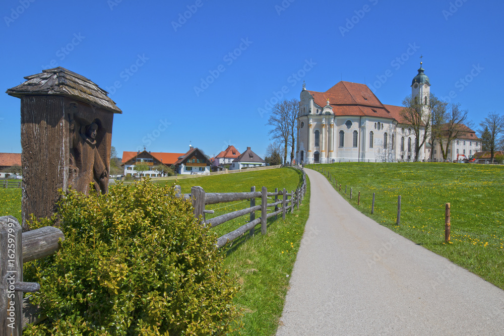GERMANY, BAVARIA, The church of Wies in Bavaria is a favorite destination for pilgrims and an outstanding example of baroque architecture. It is declared a UNESCO world heritage site in 1983
