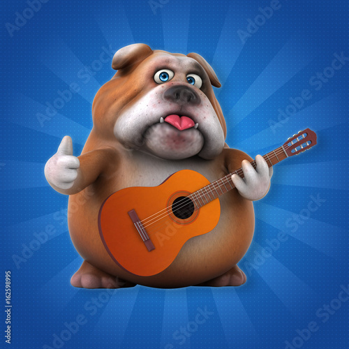 Fotografie Fun bulldog - 3D Illustration