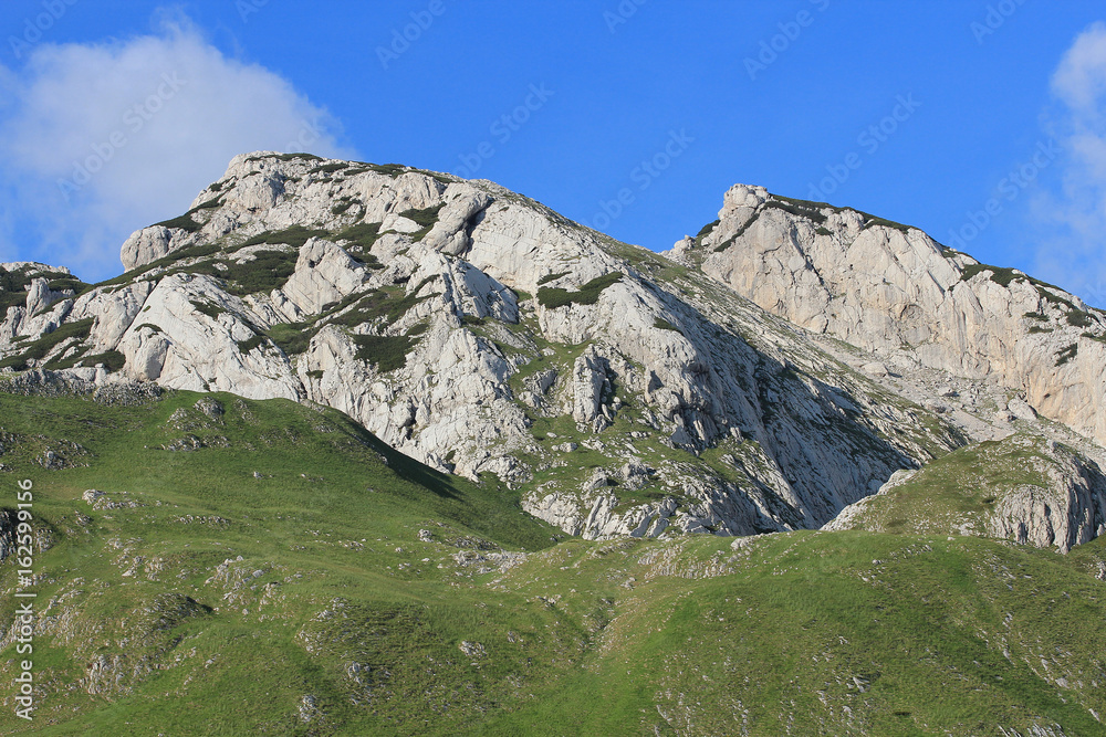 Tops of the mountains of Durmitor National Park in Montenegro