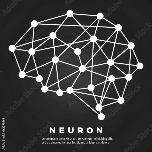 Abstract brain neural network poster design