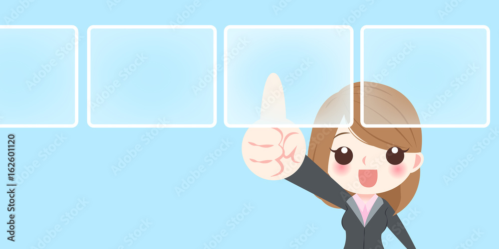businesswoman touch virtual screen businesswoman touch virtual screen