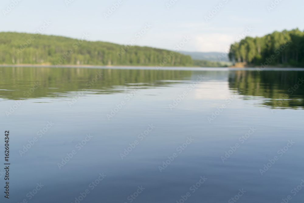 Vlasina lake, Serbia. Blurred background