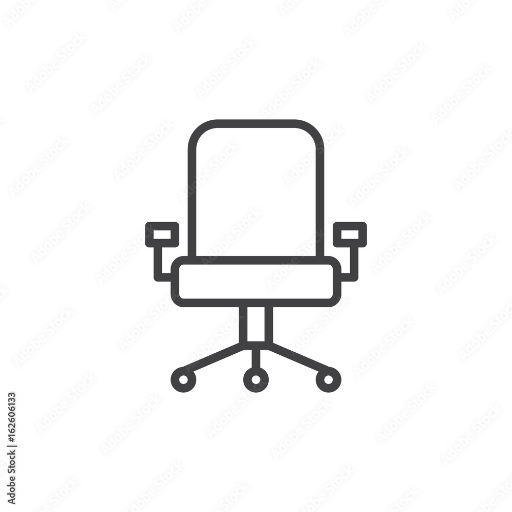 Executive seat line icon, outline vector sign, linear style pictogram isolated on white. Office chair symbol, logo illustration. Editable stroke. Pixel perfect graphics Executive seat line icon, outline vector sign, linear style pictogram isolated on white. Office chair symbol, logo illustration. Editable stroke. Pixel perfect graphics