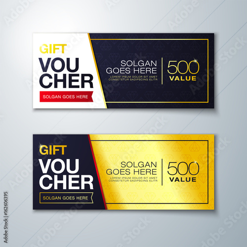 Vector illustration, gift voucher template with clean and modern premium  pattern
