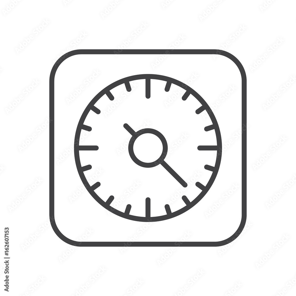 Kitchen cooking timer line icon, outline vector sign, linear style pictogram isolated on white. Symbol, logo illustration. Editable stroke. Pixel perfect graphics