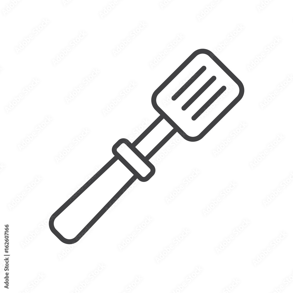 Barbecue spatula line icon, outline vector sign, linear style pictogram isolated on white. Symbol, logo illustration. Editable stroke. Pixel perfect graphics Barbecue spatula line icon, outline vector sign, linear style pictogram isolated on white. Symbol, logo illustration. Editable stroke. Pixel perfect graphics