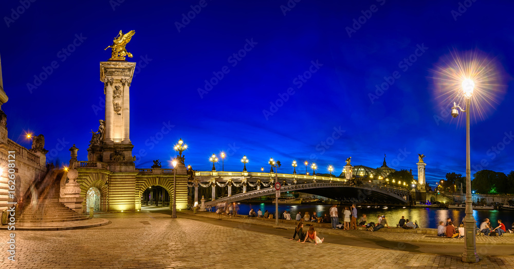 Fototapeta premium Pont Alexandre III (Alexander the third bridge) over river Seine in Paris, France