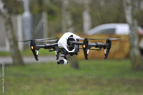 UAS UAV Unmanned aerial system / Drone in flight 