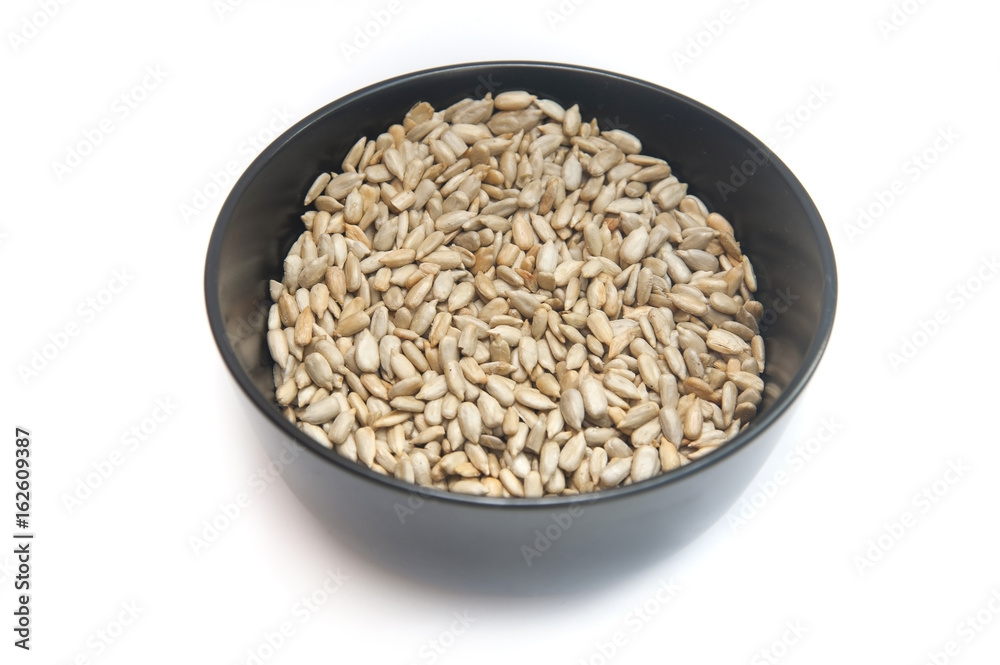 Plate with sunflower seeds