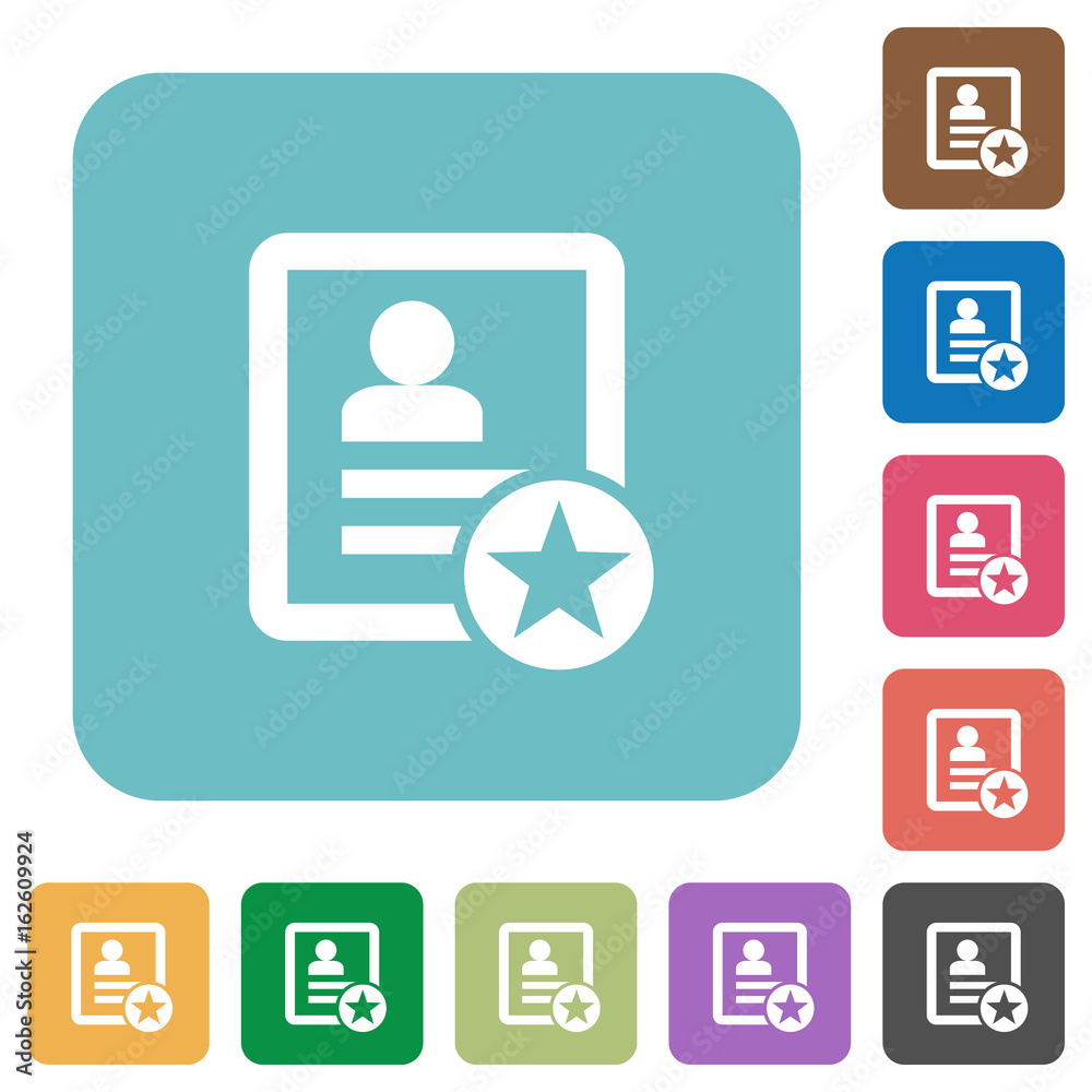 Marked contact rounded square flat icons Marked contact rounded square flat icons