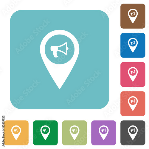 Voice navigation rounded square flat icons