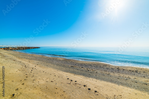 Shining sun and blue sea in Marina di Cardedu