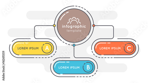 Flat style 3 options presentation infographic template.