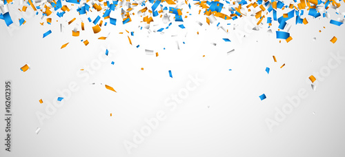 White background with colorful confetti.