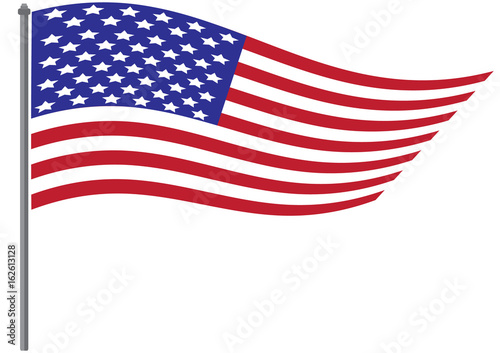 National flag of USA with vector illustration design - Wave USA flag