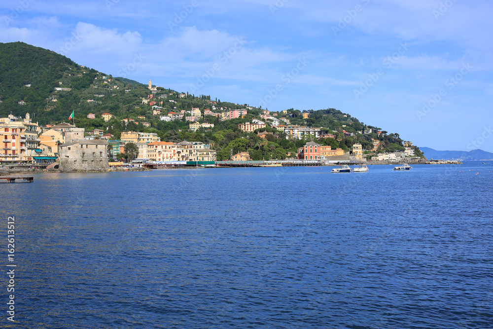 Scenic seaside in Rapallo, Liguria, Italy