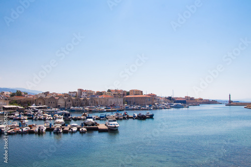 View of the Venetian port of Chania. Crete  Greece.