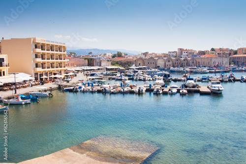 View of the Venetian port of Chania. Crete, Greece. photo