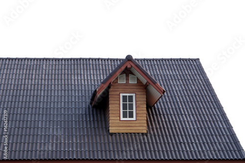 Foto garret design in country home with tile roof .