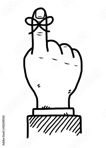 reminder / cartoon vector and illustration, black and white, hand drawn, sketch style, isolated on white background.