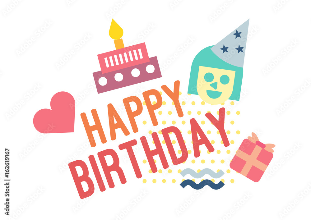 Happy Birthday. illustration vector design for greeting cards and poster, design template for celebration.